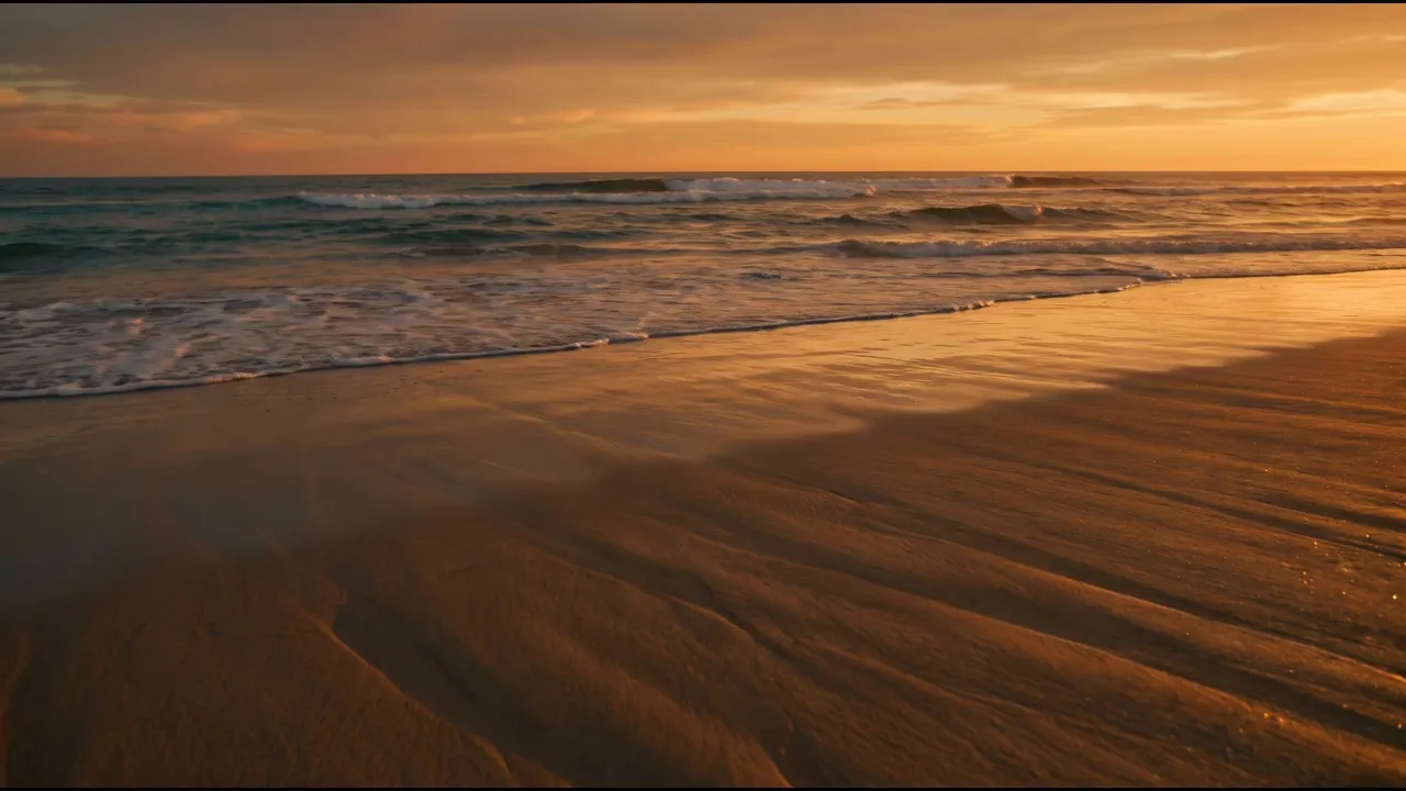 Sunset over the shoreline near the Skye Ranch community